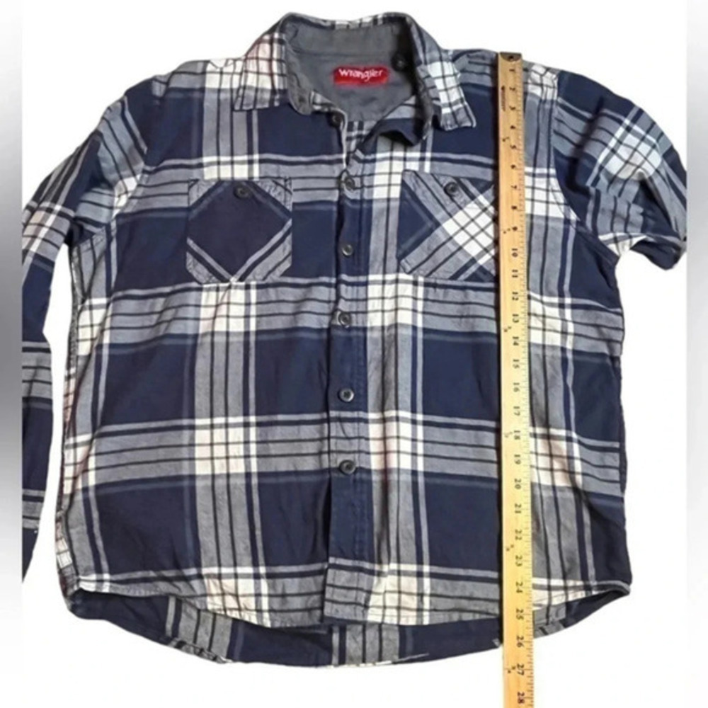 Wrangler Vintage Plaid Cotton Button up Shirt Size Large Western Cowboy - Picture 6 of 11